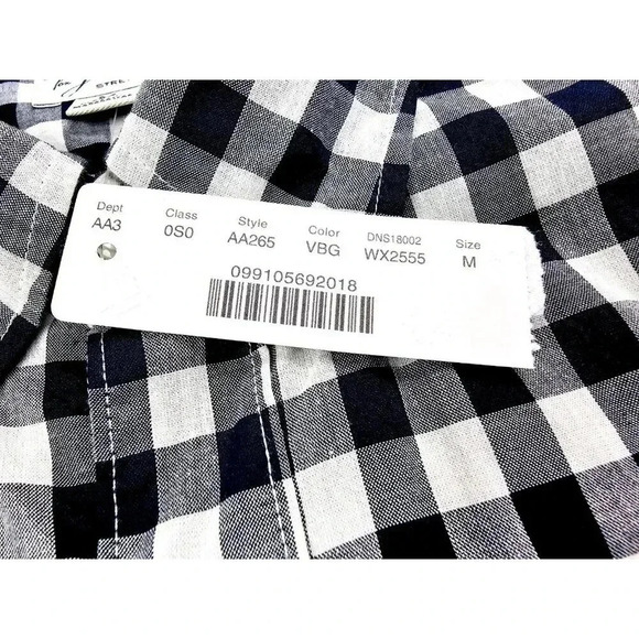 J. Crew Classic Stretch Size Medium Mens Black White Check Button Down Shirt NWT - Picture 7 of 12